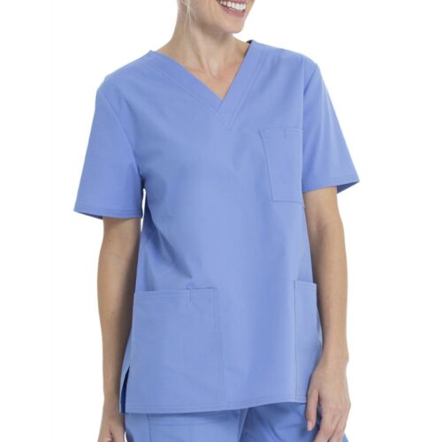 Scrubstar Unisex Solid V-Neck Scrub Top WM01T895 Ciel Blue 3XL NWT Medical - Picture 5 of 8
