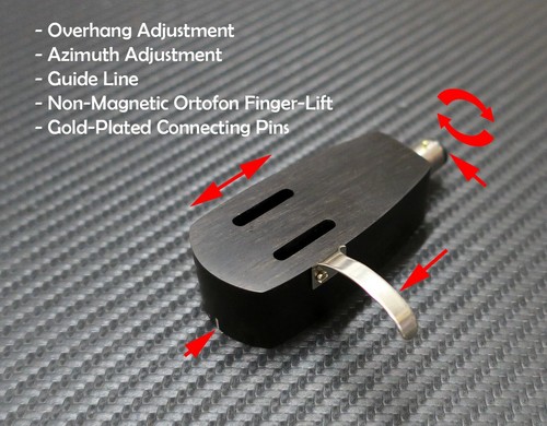 Custom-Made Headshell Opera Collection Series Overhang Azimuth Adjustment Ebony - Bild 1 von 4