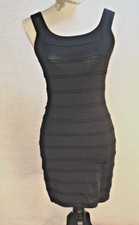Notorious Women Little Sheath Black Mini Dress Ribbed Sleevless Scoop Neck Sz M