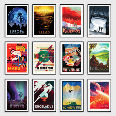 NASA Raumfahrt Poster Retro Wandbilder Drucke Galaxie Tourismus Urlaub Bilder
