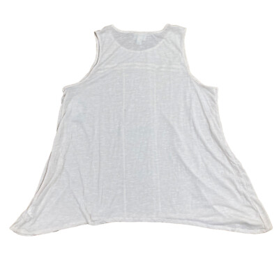 AVA & VIV Sleeveless Top Shirt, Women's Shark Bite Hem Shirt