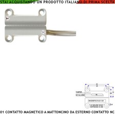 Antifurto Per Porte Finestre Infissi non Ferrosi Contatto Magnetico Esterno NC 