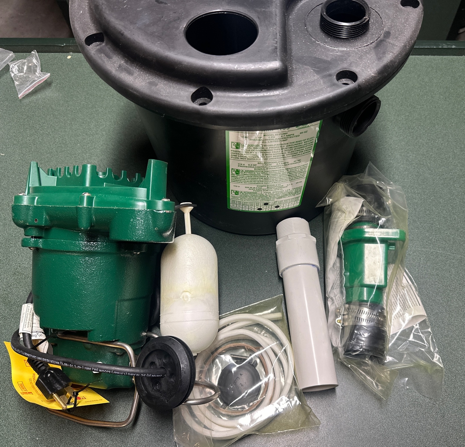 ZOELLER 1050001 Drain Pump Kit,1/3 HP *see Description eBay