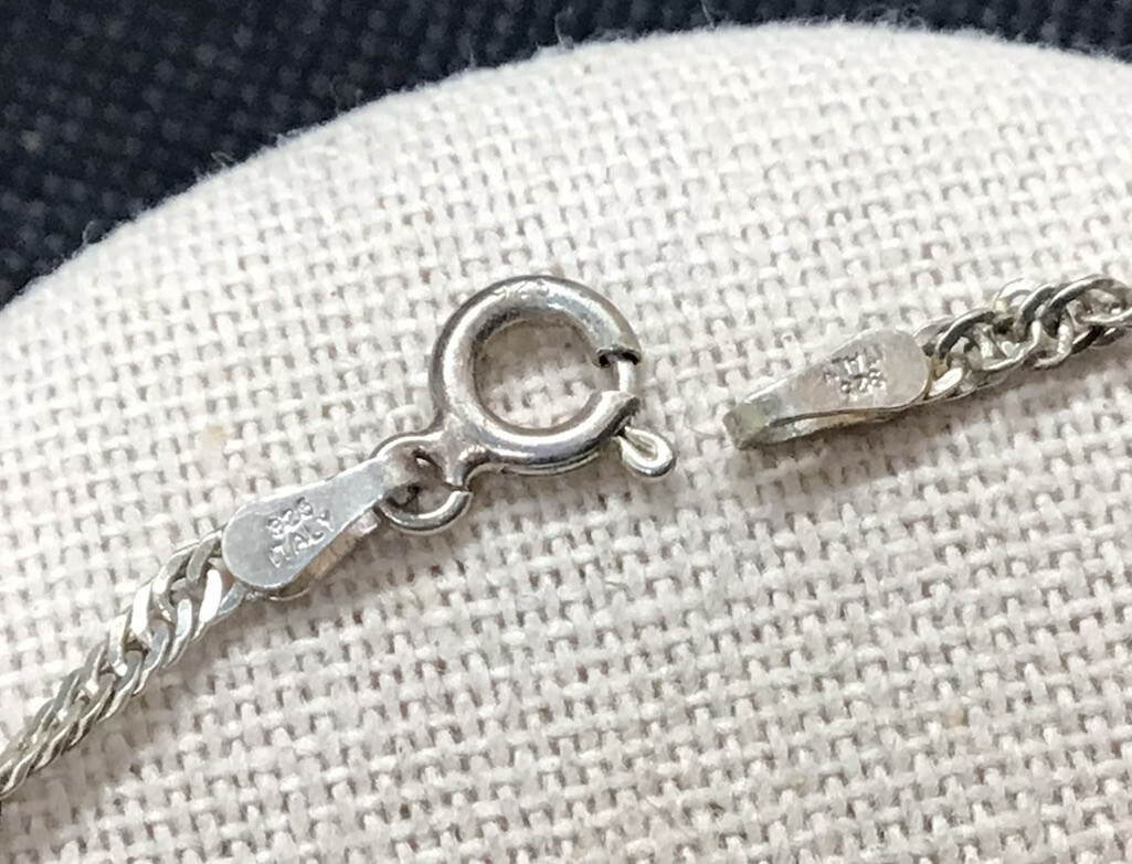 Vintage Sterling Silver 925 Twist Design Chain Bracelet 7