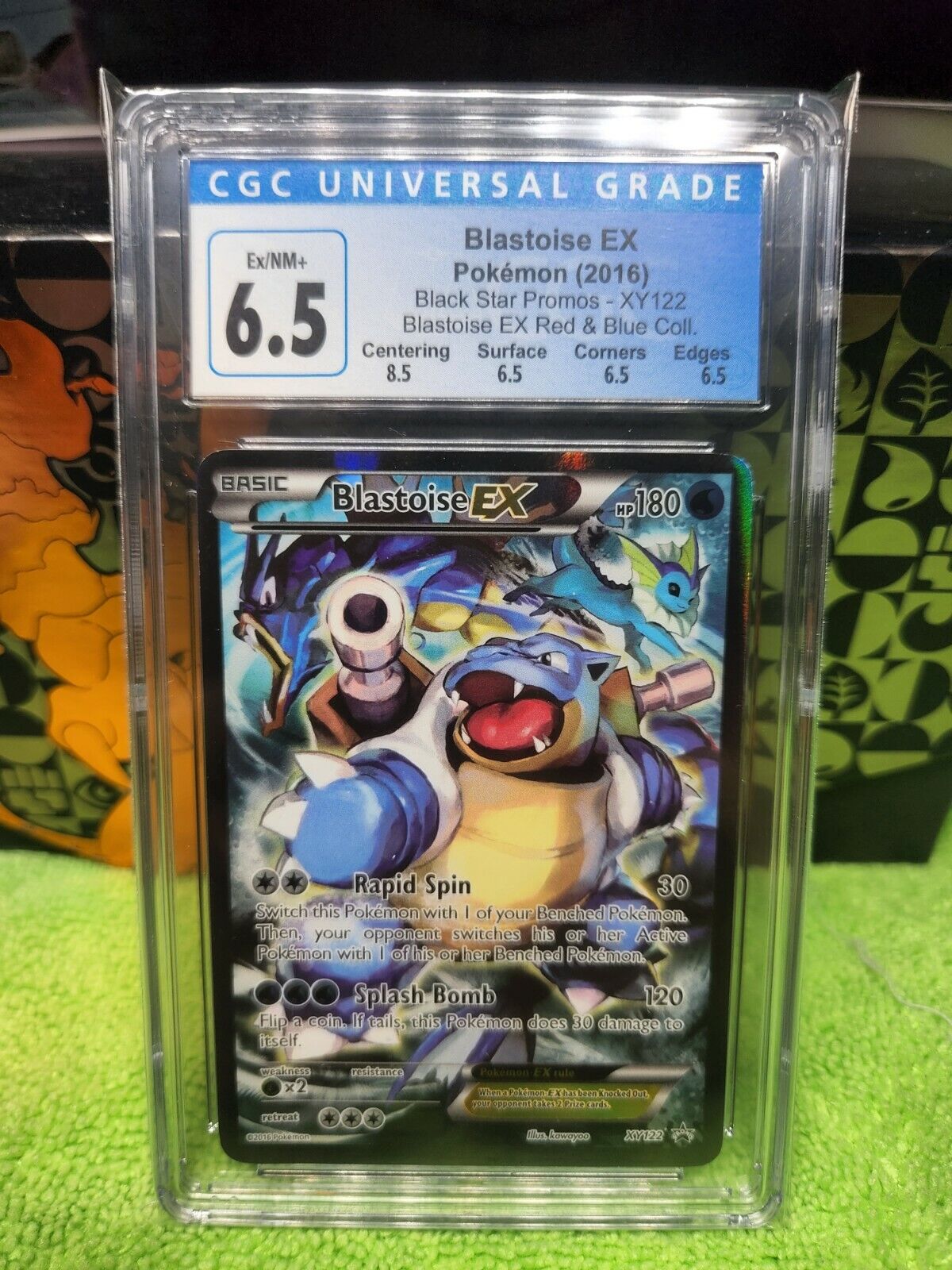 2016 Pokemon Blastoise EX Black Star Promo XY122 Red and Blue Coll