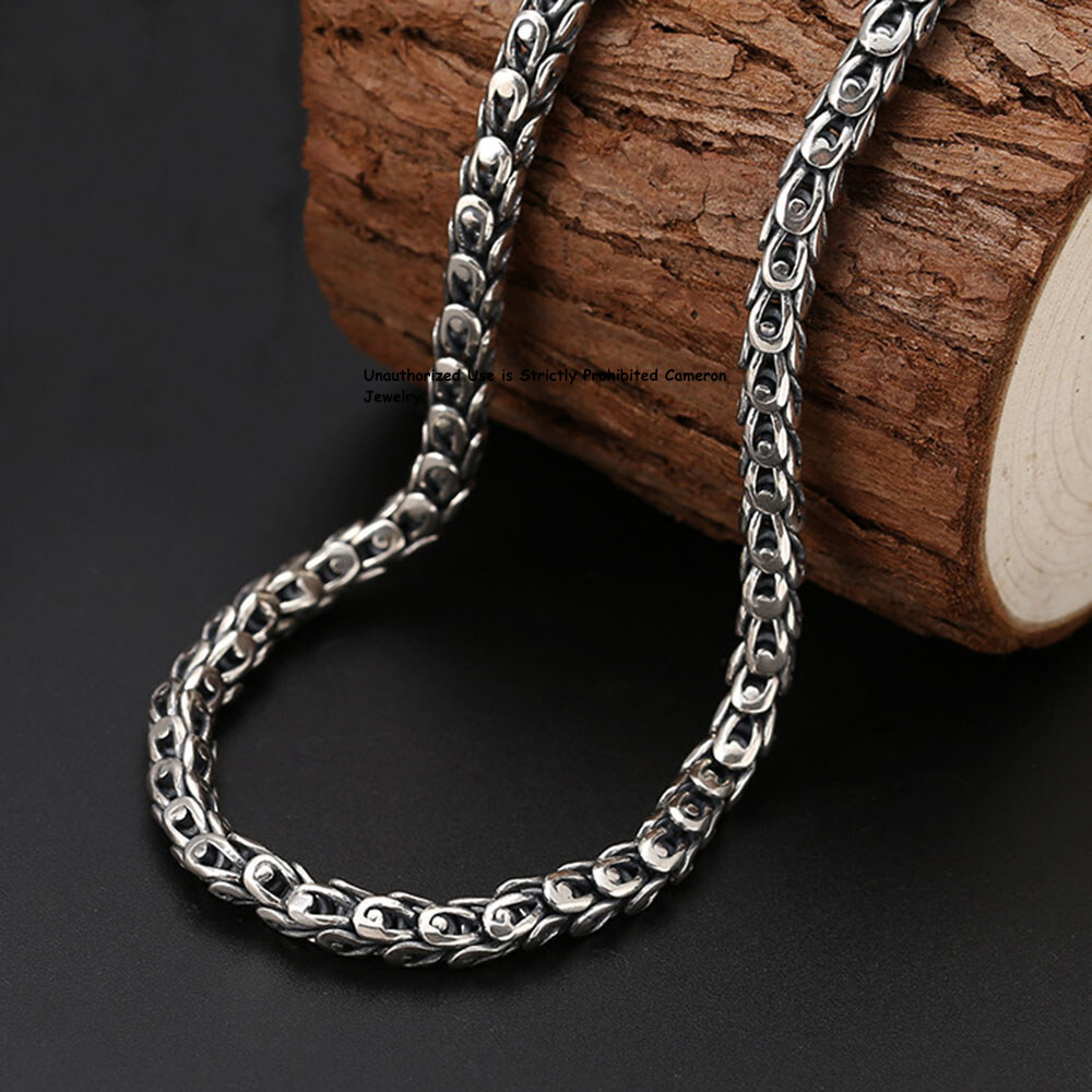ベース silver925 chain necklace 925 Sterling Silver Anti Tarnish Flat Byzantine Chain and