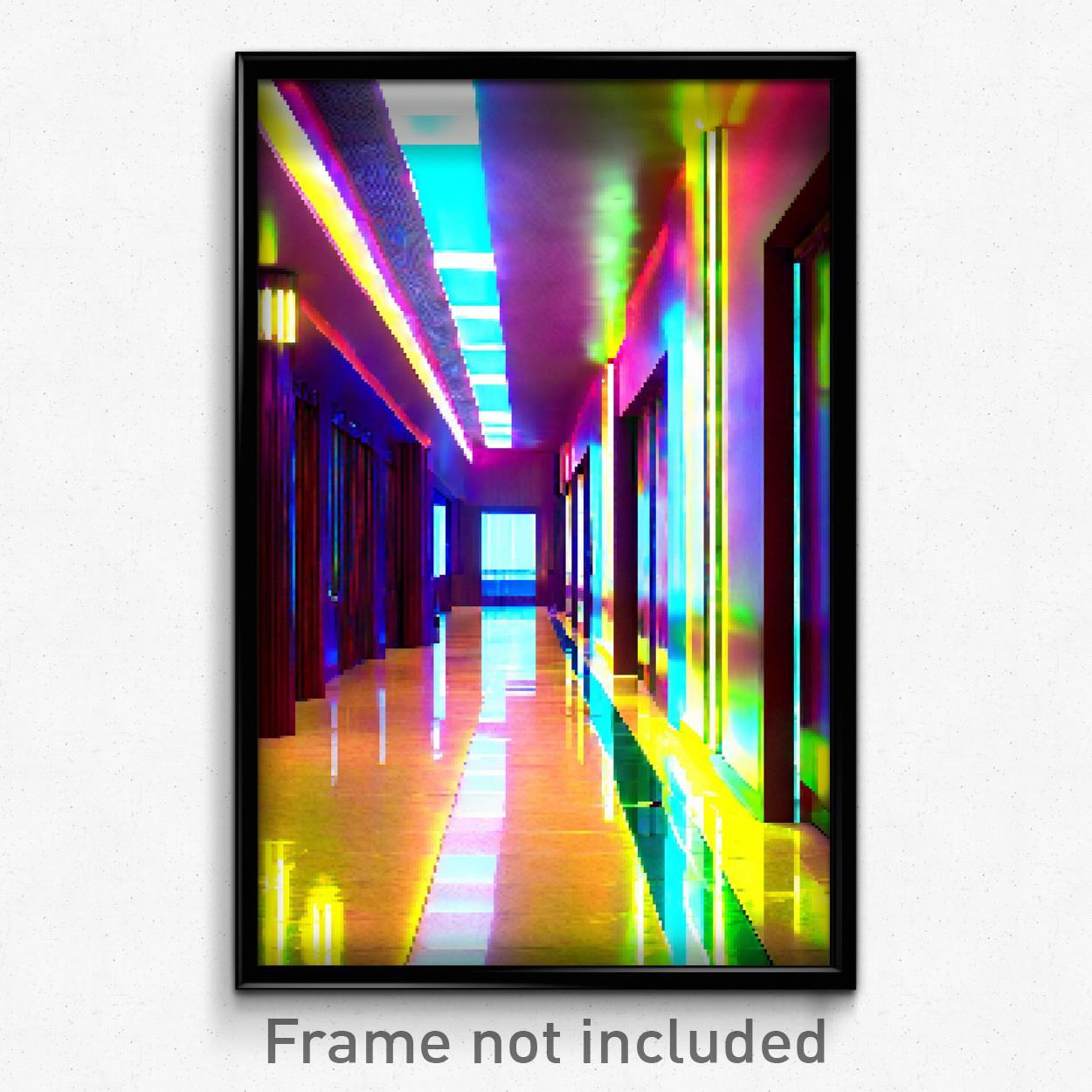 8 Bit Psychedelic Pixel Art Poster - Glossy Trippy Video Game Print