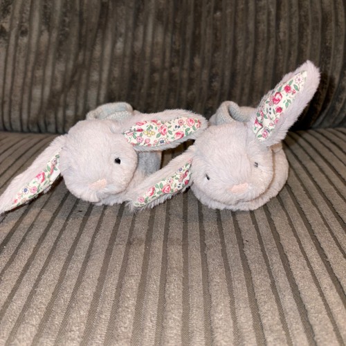 JELLYCAT BASHFUL GREY BUNNY RABBIT BABY BOOTIES 0-6 MONTHS NEW WITHOUT tags/box