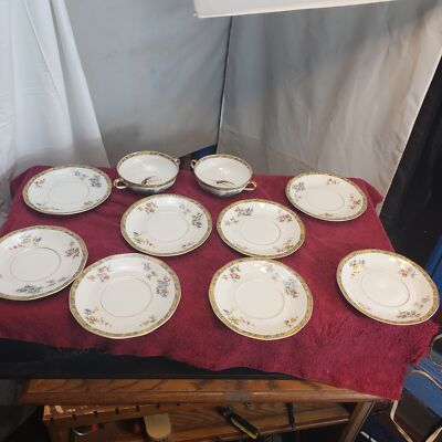Theodore Haviland Limoges Baraboo Dinnerware Set Small Gold Trim 10 pcs.