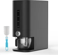 Black Rice Dispenser 25 Pounds Plastic Container With Sealable Lid Measuring