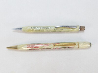 Lot of 2 Pearl Osborne Mechanical Pencil Advertising Calendar Decimal Conversion