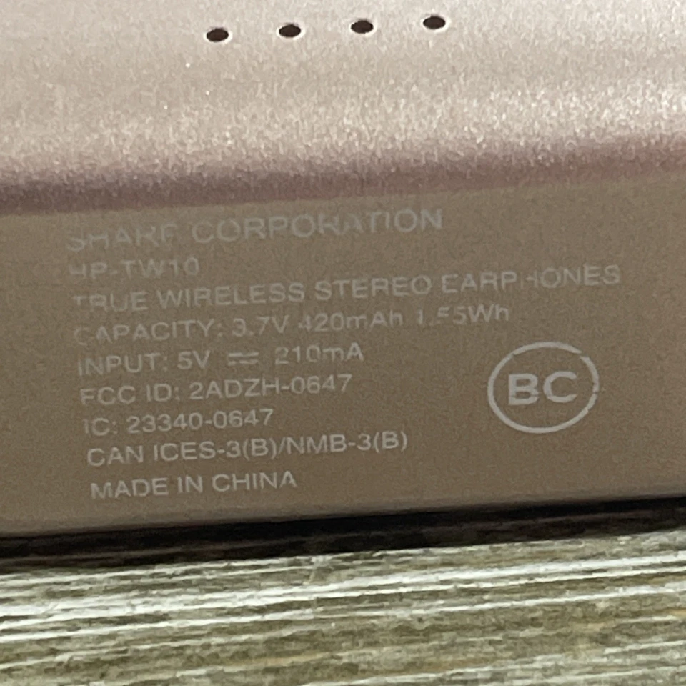 Настоящие беспроводные стереонаушники Sharp HP-TW10 с защитой от брызг розовое золото - Изображение 3 из 4