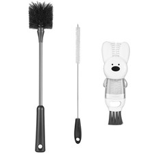  3 Pack Bottle Brushes, Stainless Steel Long Handle Water Bottle Scrub Clean...
