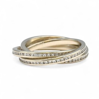 MODERN LADIES DIAMOND ETERNITY TRINITY BAND RING 14K WHITE GOLD 0.75CTTW SIZE 4