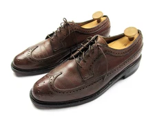 Vtg Florsheim Imperial 93602 Long Wing Brown Sz 9 D Kenmoor Wingtip Dress Shoes