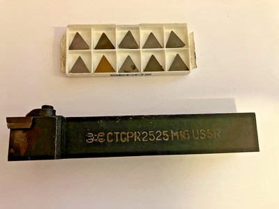 Lightly used Turning tool. TCPR 2525 M16, Plus (10) inserts with varying nose Rd
