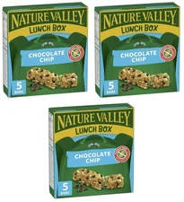 Nature Valley Lunchbox Chocolate Chip Granola Bars, 5 Bars x 26g, 130g (3 Pack)