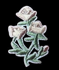 Embroidered Flower iron on patch applique 1 3/4 x 1 3/8 inch