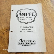 VINTAGE AMPRO SILENT KD & UC, 16mm FILM PROJECTOR INSTRUCTION OPERATORS MANUAL