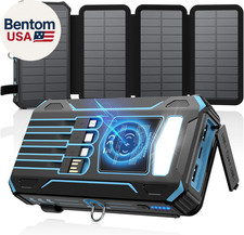 Solar Charger Power Bank - 48000Mah Wireless Portable Charger Built-In 4 Cables