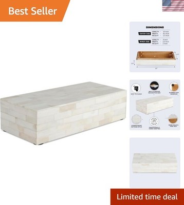 Classic Plain White Decorative Box - 10x4.5x2.5 Inch for Home Decor & Keepsakes