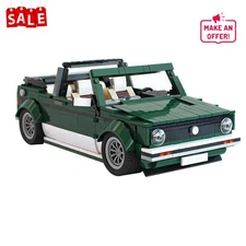 Compatible Cabriolet Convertible Car Model 978 Dark Green Ver Build Moc