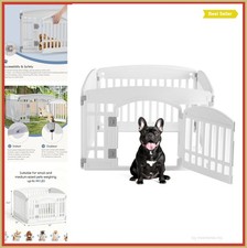 Dog Playpen 4 Panels 24 Inch Plastic Exercise Pen with Door for Small Pets