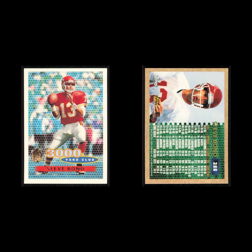 Steve Bono #386 1996 Topps Kansas City Chiefs Football Card NFL NM - Image 3 of 3