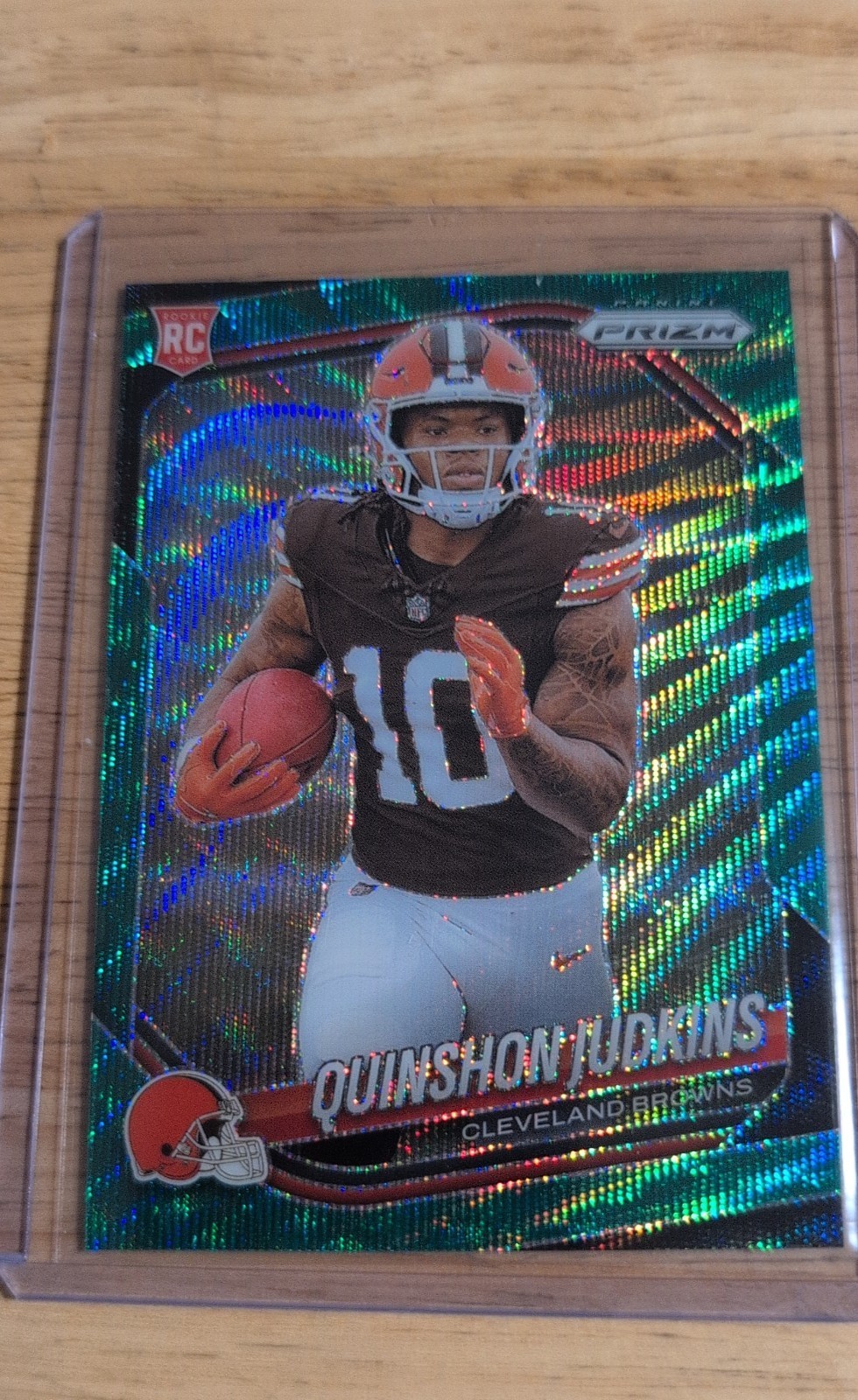 2025 Panini Prizm - Rookies Quinshon Judkins #313 Green Wave Prizm (RC)