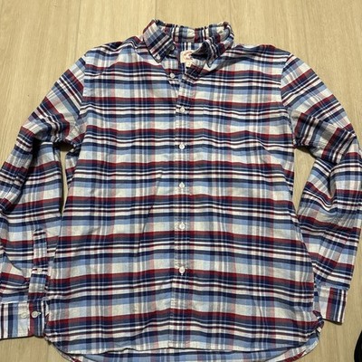 Brooks Brothers Red Fleece Mens Large Scotch Plaid Button Down Shirt Blue Red