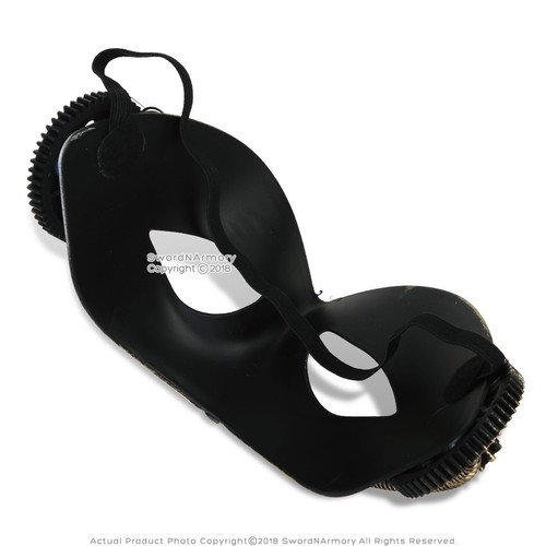 Gold Steampunk Phantom Masquerade Full Mask Cosplay Costume Events Prop - Picture 3 of 3