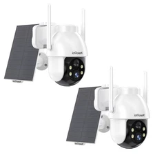 2PCS ieGeek Outdoor 360° Wireless Solar Security Camera Home WiFi Battery CCTV