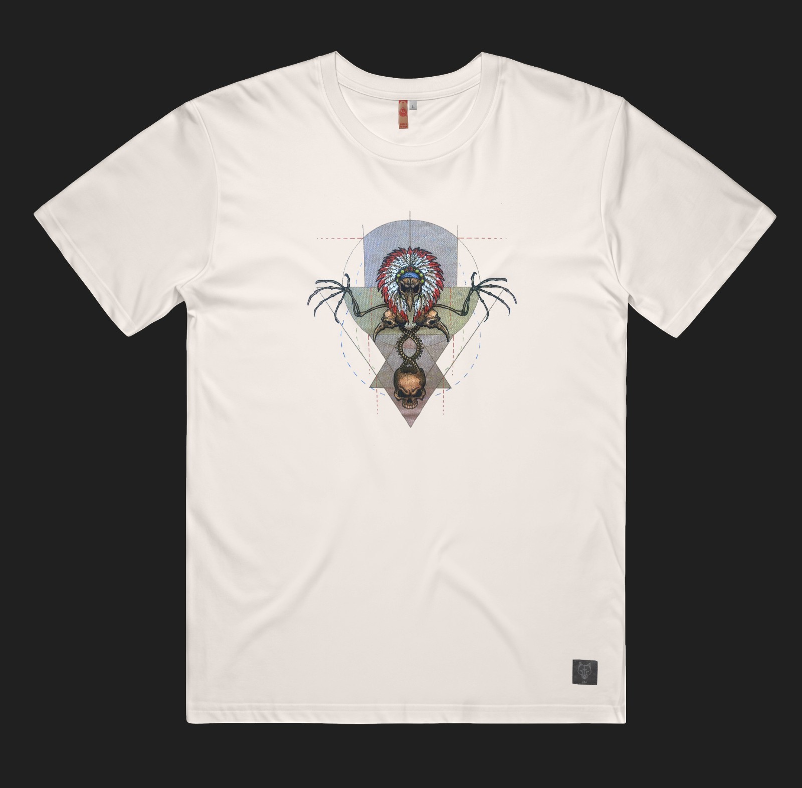 Camiseta Cosmic Shaman Skull Magic - Edición Limitada Algodón Orgánico, Talla L