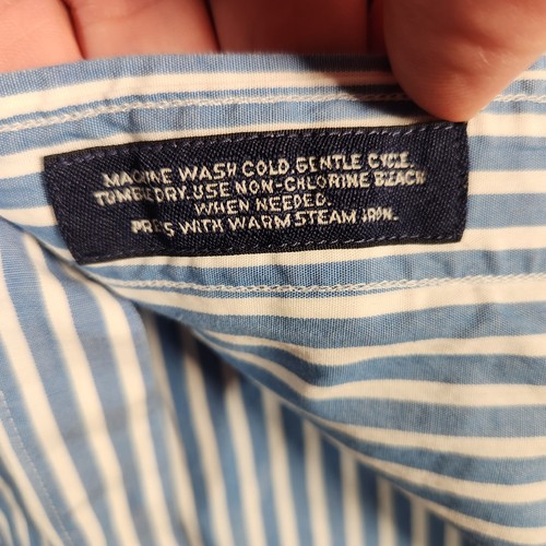 Daniel Cremieux Shirt Mens 16 1/2 x 33 Blue Striped Definitive Staney Preppy - Picture 8 of 10
