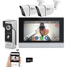 Wired Video Intercom System Tuya WiFi 7 Inch Touch Screen 1080P Doorbell