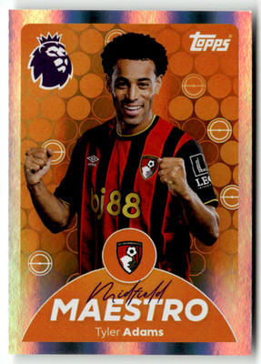 Topps Premier League 2025-26 Sticker No. 93 Tyler Adams Midfield Maestro Holo