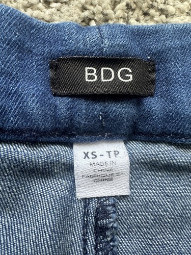 BDG Hose Damen XS 26x30 blau Glockenboden Jeans Gummibund roher Saum Y2K - Bild 3 von 18