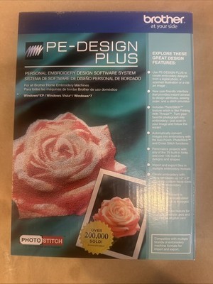 New Brother PE-Design Plus Embroidery Design Software Manuals & USB Hardware