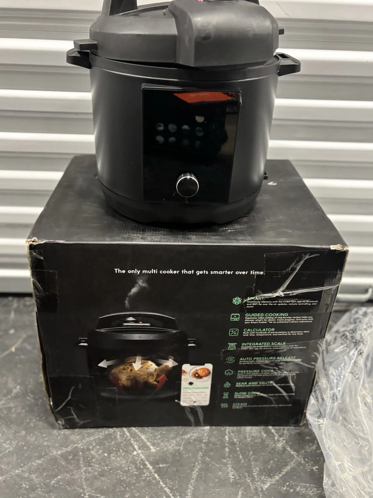 CHEF iQ Electric Pressure Cooker Black Auto Pressure Release Guided Cooking Sca…