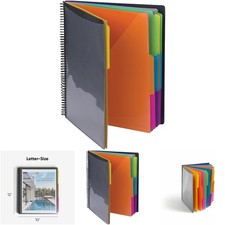 24 Pocket Project Organizer Grey Assorted Tabs Tear Resistant Poly 13 Cut