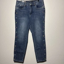 FDJ French Dressing Jeans Olivia Ankle Jeans Light Wash 12 Embroidered NWT