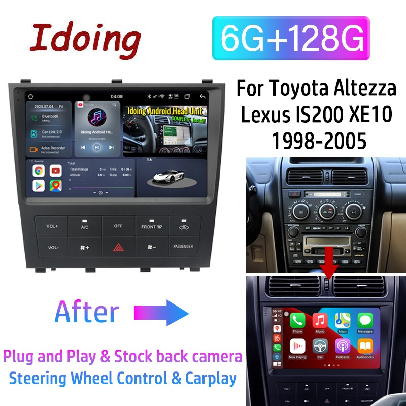 Apple Carplay Android Car GPS Radio Stereo For Lexus IS200 1999