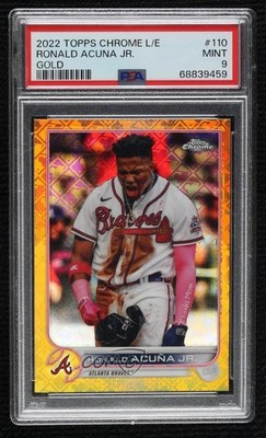 2022 Chrome Logofractor Edition Gold Refractor 4/50 Ronald Acuna Jr PSA 9 lz7