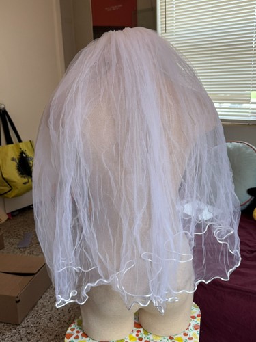 vintage mesh wedding veil with hair clip sewn in elbow length mesh tulle