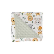Safari Animals Baby Blankets for Girl Boy Cute Lion Giraffe Elephant Hippo Tr...