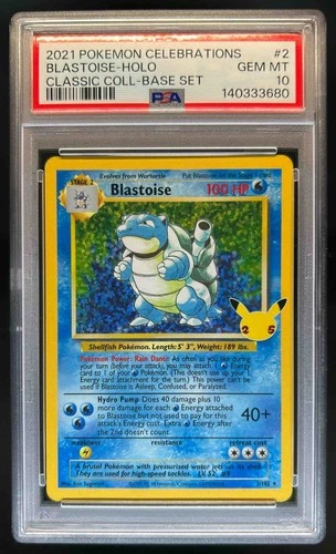 2021 Pokemon SWSH Celebrations Blastoise Classic Collection #2/102 PSA 10