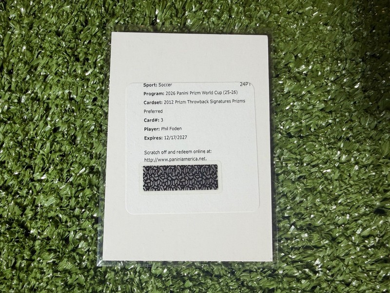2026 Panini Prizm FIFA World Cup PHIL FODEN 2012 Throwback Signatures Auto SSP