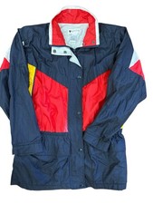 Vtg 90s Lavon Color block Windbreaker Jacket Nylon Sz Small Retro Sport Red Blue
