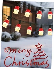 Vintage Christmas Lights - 10.5ft 10 Count Classic Snowman Retro Snowman