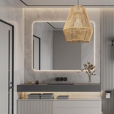 Weave Rope Rattan Pendant Light Shade Lampshade DIY Retro for Dining Room Rustic